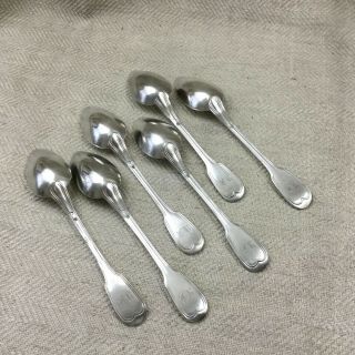 Christofle Silver Plated Cutlery Table Spoons Set of 6 Antique Flatware CHINON 5