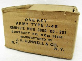 WWII US Military J - 37 Telegraph Morse Code Key w/ J - 45 Leg Mount Bracket 4