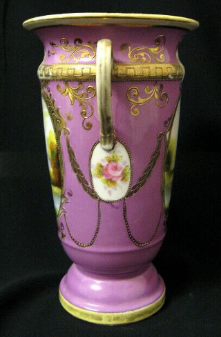 1930 ' s ART DECO HAND PAINTED NORITAKE SCENIC GOLD GILT VASE ENAMEL JAPAN RARE 6