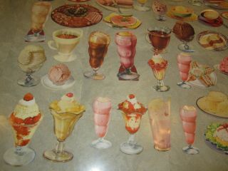 HUGE 700 Old Vintage 1950 ' s Ice Cream SODA FOUNTAIN Paper DIECUTS 5