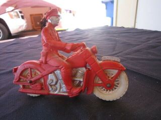 Vintage 1950 ' s Large Police Motorcycle Toy Policeman Auburn Rubber Co 2