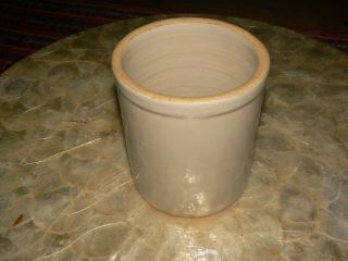 Small Antique Vintage Primitive Stoneware Pottery Crock.  (ds)