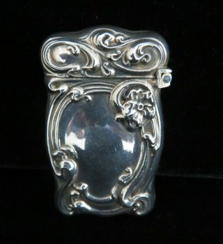 Antique Art Nouveau 925 Sterling Silver Match Safe Vesta Case 36 Grams