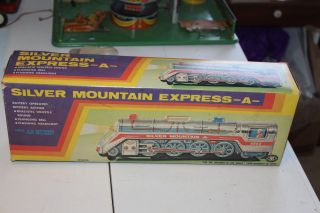 Modern Toys Tin Battery Operated Silver Mountain Express A Train Box Only
