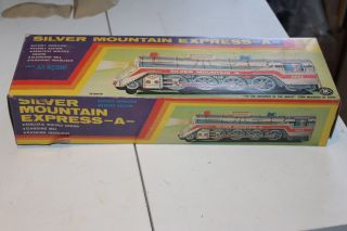 MODERN TOYS TIN BATTERY OPERATED SILVER MOUNTAIN EXPRESS A TRAIN BOX only 2