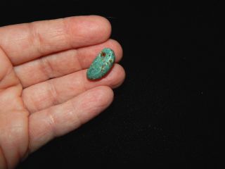 Pre - Columbian Blue - Green Jade Pendant Bead,  Authentic,  Perfect For Jewelry