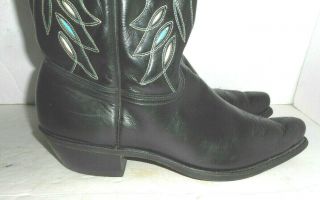 Very Rare Vintage ACME Inlay Rodeo Men ' s Cowboy Boots; size 12B,  made in USA 2