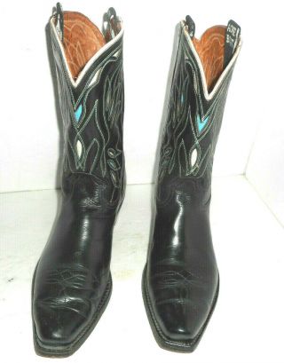 Very Rare Vintage ACME Inlay Rodeo Men ' s Cowboy Boots; size 12B,  made in USA 3