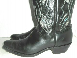 Very Rare Vintage ACME Inlay Rodeo Men ' s Cowboy Boots; size 12B,  made in USA 5