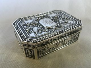 Antique French Louis Xvi Style Sterling Silver Snuff Box C 1900