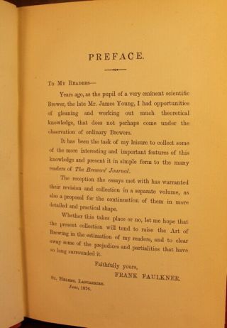 Faulkner The Art of Brewing 1876 1st Edition Craft Beer Home Micro Brew Vintage 5