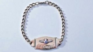 F753 Canada Wwii Gold Filled On Sterling Rcaf Sweetheart Bracelet Cj Cooper