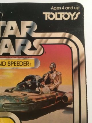 RARE Vintage STAR WARS Kenner TOLTOYS Die - cast LANDSPEEDER MOC AUSTRALIAN ISSUE 3