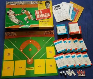 Rare Hank Bauer Be A Manager 1967 National League Baseball Board Game W/updates