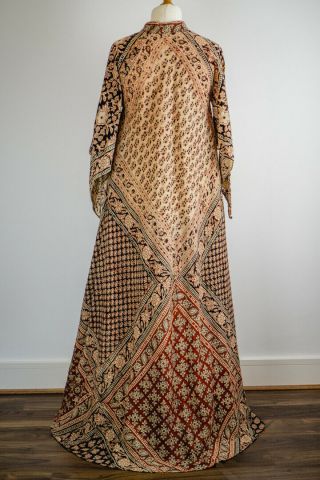70s Vintage Indian Cotton India Imports Maxi Kaftan Dress One Size UK10/12/14/16 3