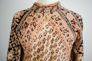 70s Vintage Indian Cotton India Imports Maxi Kaftan Dress One Size UK10/12/14/16 8