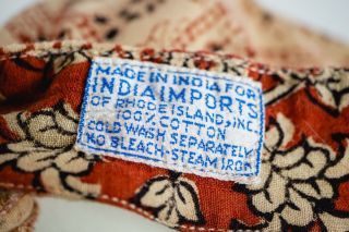 70s Vintage Indian Cotton India Imports Maxi Kaftan Dress One Size UK10/12/14/16 9