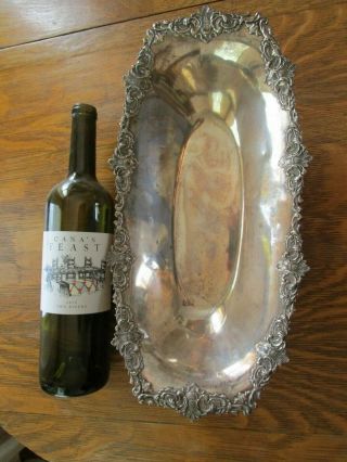 Heavy Sterling Silver Serving Dish Antique Over A Pound Bread Dish