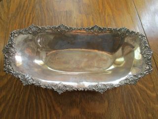 Heavy Sterling Silver Serving Dish Antique Over A Pound Bread Dish 2