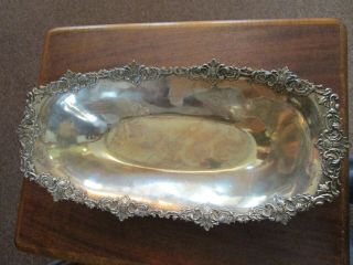 Heavy Sterling Silver Serving Dish Antique Over A Pound Bread Dish 7