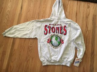 Vtg Rolling Stones Sweatshirt Adult Xl 94 - 95 Tour Voodoo Lounge Hooded Nwt