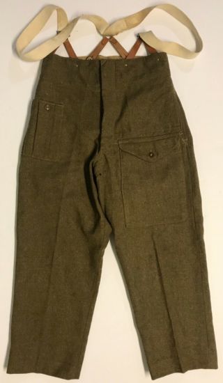 Wwii British 1940 Pattern Battle Dress Trousers With 1945 Suspenders