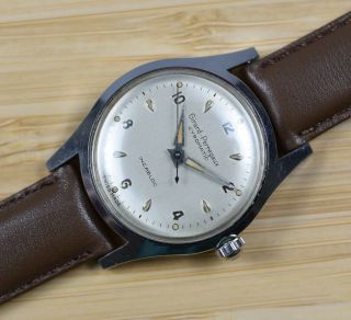Vintage GIRARD PERREGAUX Gyromatic Stainless Steel Men ' s Automatic Watch Leather 2