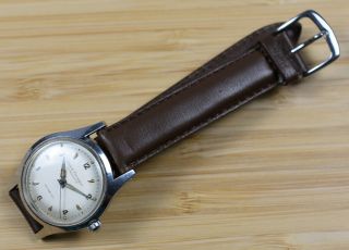 Vintage GIRARD PERREGAUX Gyromatic Stainless Steel Men ' s Automatic Watch Leather 7