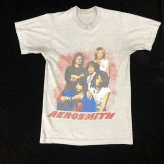 Vintage Aerosmith Back In The Saddle 1984 Tour Shirt Gray Single Stitch Crew