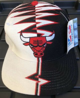 Nwt Vintage 90s Chicago Bulls Starter Shockwave Hat Ws Collision Slasher Jordan
