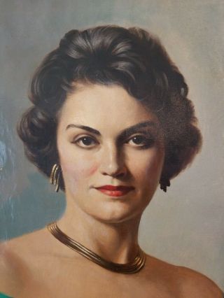 Vintage 1950s Oil On Canvas Woman Portrait - Artist : Maximilian Aurel Rasko