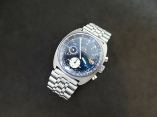 Vintage Omega Seamaster Chronograph Automatic Deep Blue Dial Steel Ref 176.  007