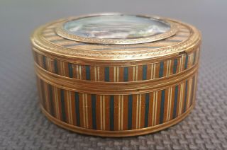 ANTIQUE 18THC FRENCH 18K GOLD - MOUNTED VERNIS MARTIN SNUFF BOX 4