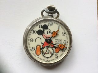 1936 Ingersoll Mickey Mouse Red Beard Pocket Watch