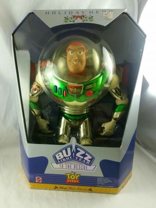 Vintage 1998 Disney Mattel Toy Story Talk Buzz Lightyear To Rescue Figure,