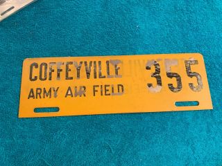 U S Army Air Corps Coffeyville Kansas Army Air Field License Plate Topper Tag