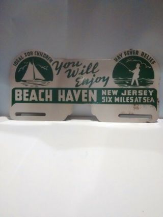Vintage License Plate Topper Beach Haven Jersey Jersey Shore