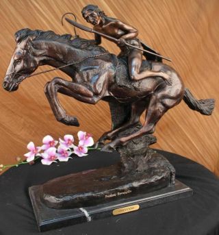 Large Vintage Bronze Sculpture " The Cheyenne " By Frederic Remington 27 " Length