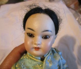 Simon & Halbig Porcelain Head Oriental Doll 1129 Marked Dpg 0 - 9 1/2 " Doll