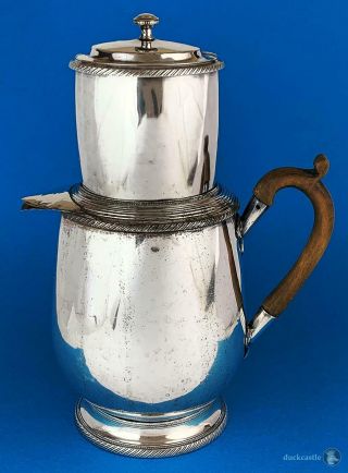 Rare Large Early 19th Century French Fused Plate Coffee Percolater 2 Parts