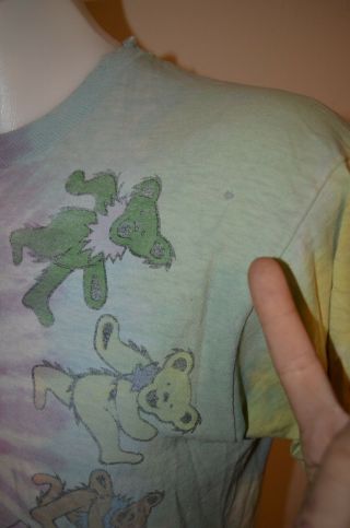 Grateful Dead Bear Spiral Psychedelic Tie Dye GDM L T - Shirt USA VTG 80s 90s 1989 5