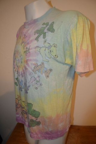 Grateful Dead Bear Spiral Psychedelic Tie Dye GDM L T - Shirt USA VTG 80s 90s 1989 6