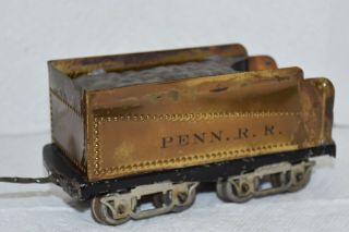 VINTAGE GAUGE 1 TINPLATE ELEKTOY PRR BRASS/NICKLE LOCO/TENDER,  & RARE 5