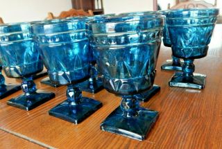 Set/16 Vintage Indiana Glass Colony Park Lane Blue 5 - 1/2 