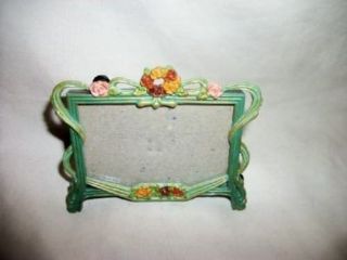 Art Nouveau Style HP Small Vanity Picture Frame Roses Vintage Precious 2