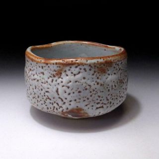 ZG5: Japanese Pottery Tea bowl,  Shino ware by famous potter,  Shuichi Sawada 2