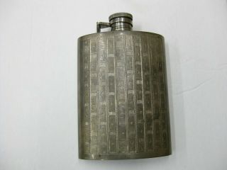 Vintage Sterling Silver Flask Heavy And