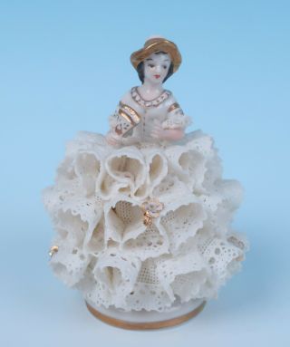 Mz Irish Dresden Lace Porcelain Figurine Lydia White Dream Celtic Ireland Figure