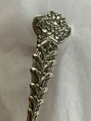 TIFFANY & CO.  HOLLY PATTERN NUT SCOOP FLORAL VINE STERLING SILVER GILT 2