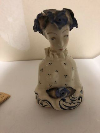 Cordey Victorian Lady Roses Porcelain Sculpture Bust Figurine 5003 Blue